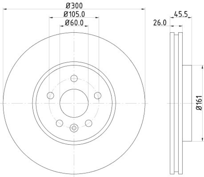 HELLA 8DD 355 118-391 Bremsscheibe für BUICK/BUICK (SGM)/...