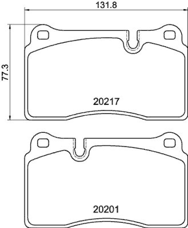 HELLA 8DB 355 015-891 Bremsbelagsatz, Scheibenbremsbelag für ASTON M.