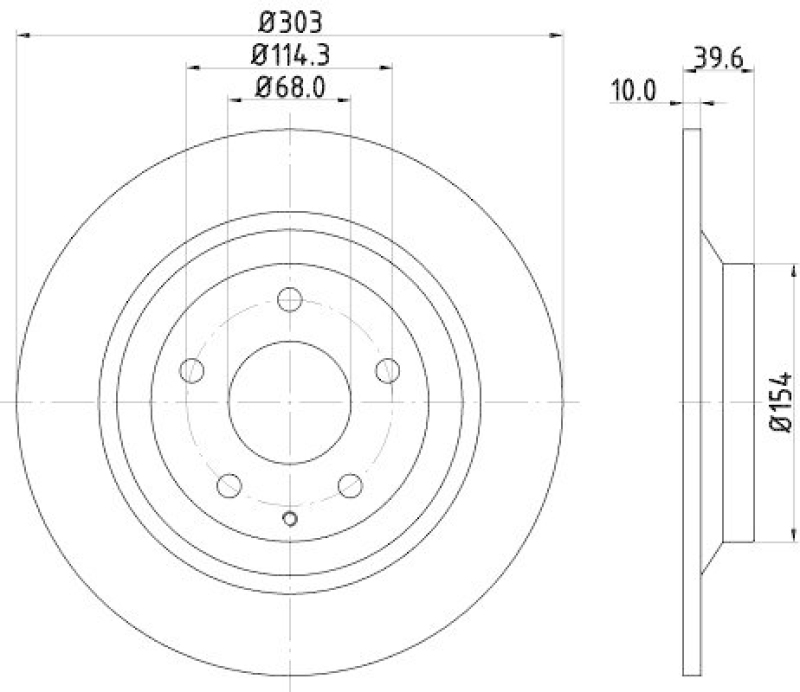 HELLA 8DD 355 118-541 Bremsscheibe f&uuml;r MAZDA CX-5 (KE, GH)
