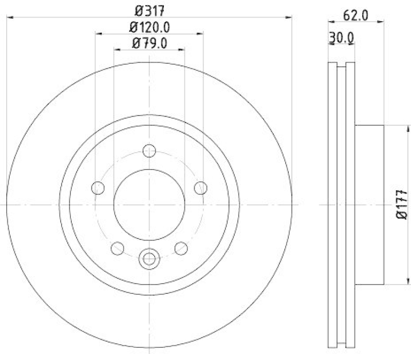 HELLA 8DD 355 118-641 Bremsscheibe f&uuml;r LANDROVER