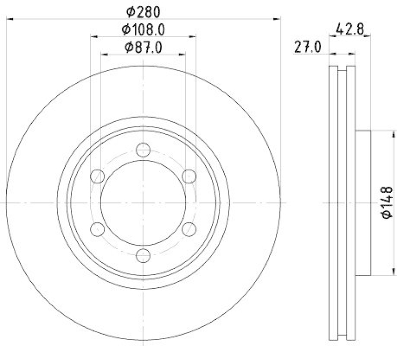 HELLA 8DD 355 118-681 Bremsscheibe f&uuml;r HYUNDAI TERRACAN (HP)