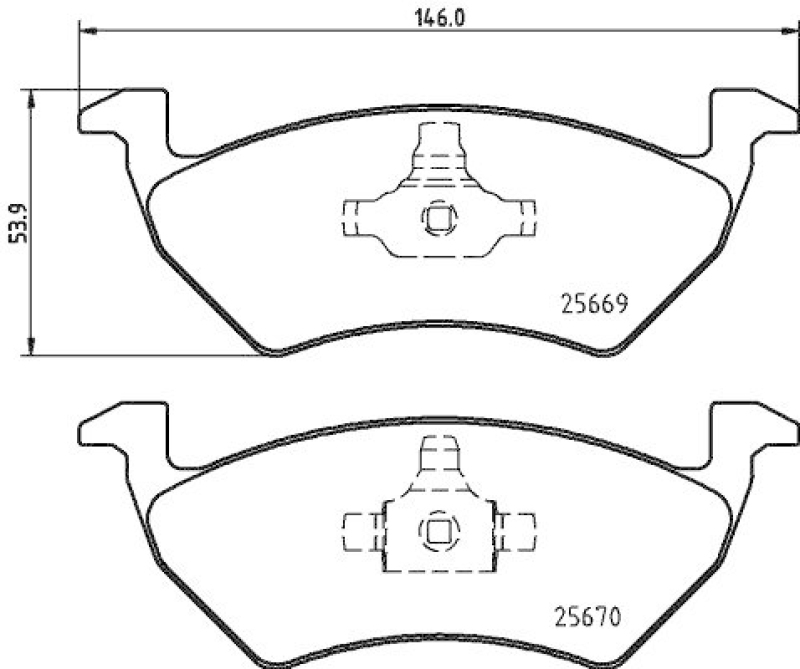 HELLA 8DB 355 025-641 Bremsbelagsatz, Scheibenbremsbelag f&uuml;r VW SAVEIRO V