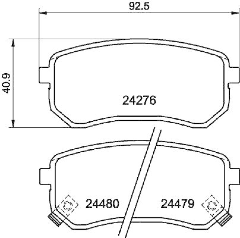 HELLA 8DB 355 006-581 Bremsbelagsatz, Scheibenbremsbelag f&uuml;r KIA/HYUNDAI
