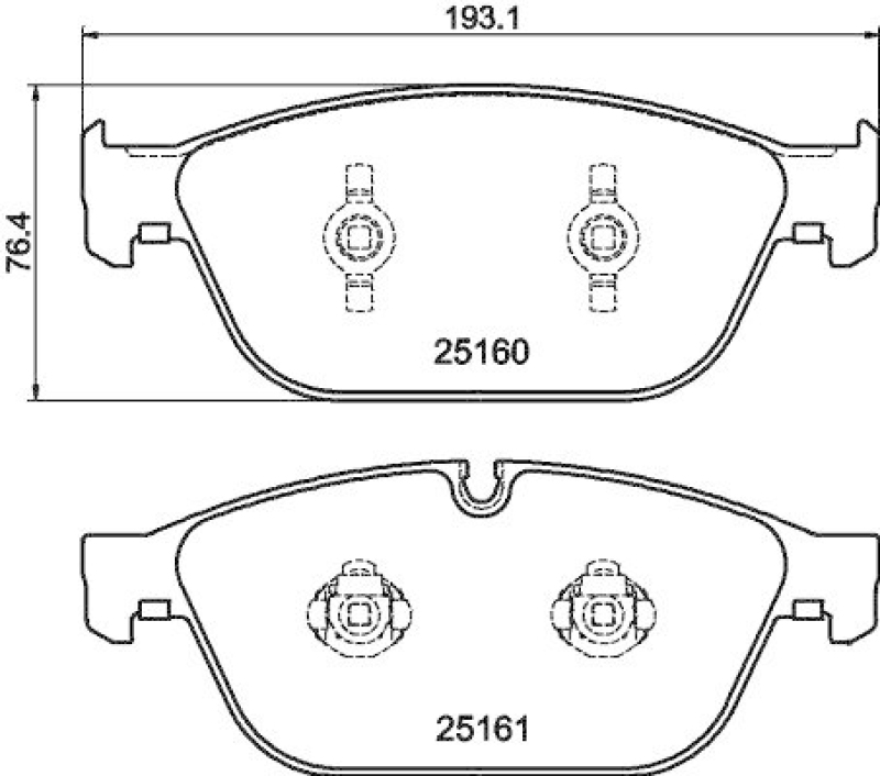 HELLA 8DB 355 016-021 Bremsbelagsatz, Scheibenbremsbelag f&uuml;r AUDI