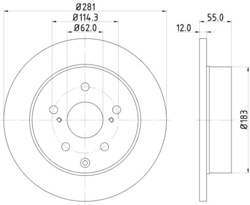 HELLA 8DD 355 118-881 Bremsscheibe f&uuml;r TOYOTA