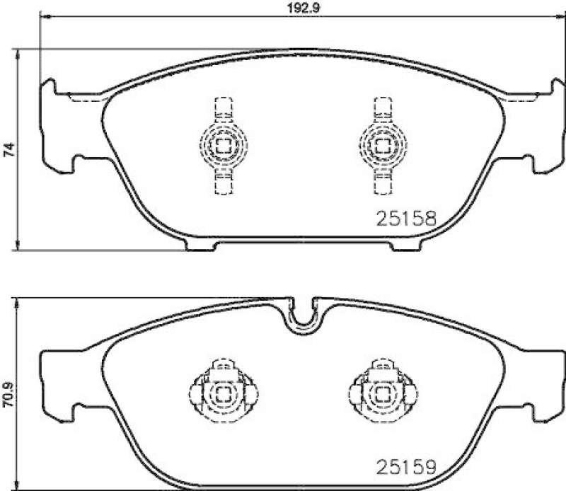 HELLA 8DB 355 016-031 Bremsbelagsatz, Scheibenbremsbelag f&uuml;r AUDI
