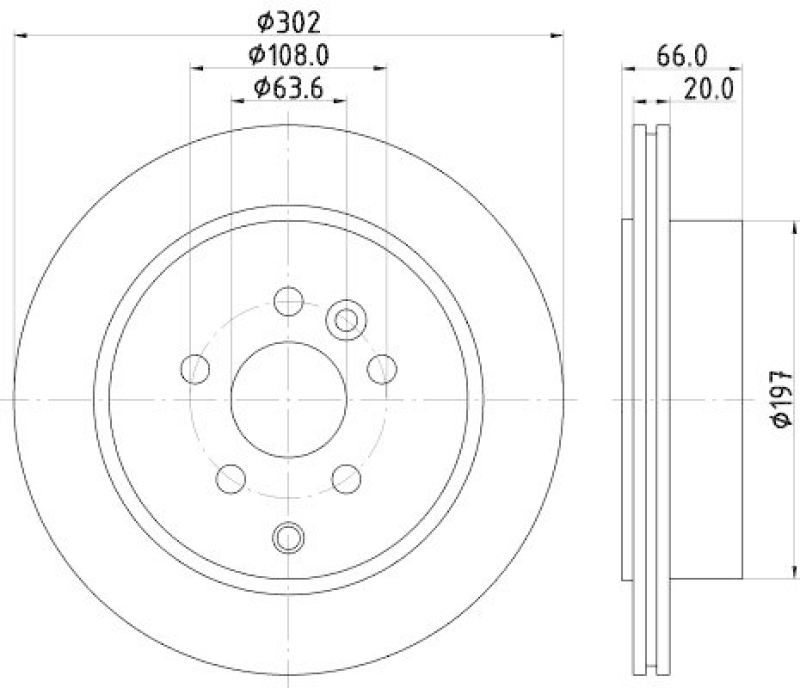 HELLA 8DD 355 118-921 Bremsscheibe f&uuml;r LANDROVER FREELANDER 2