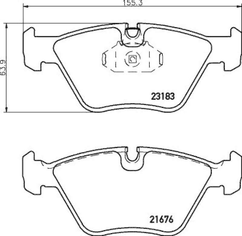 HELLA 8DB 355 009-001 Bremsbelagsatz, Scheibenbremsbelag f&uuml;r BMW/MG