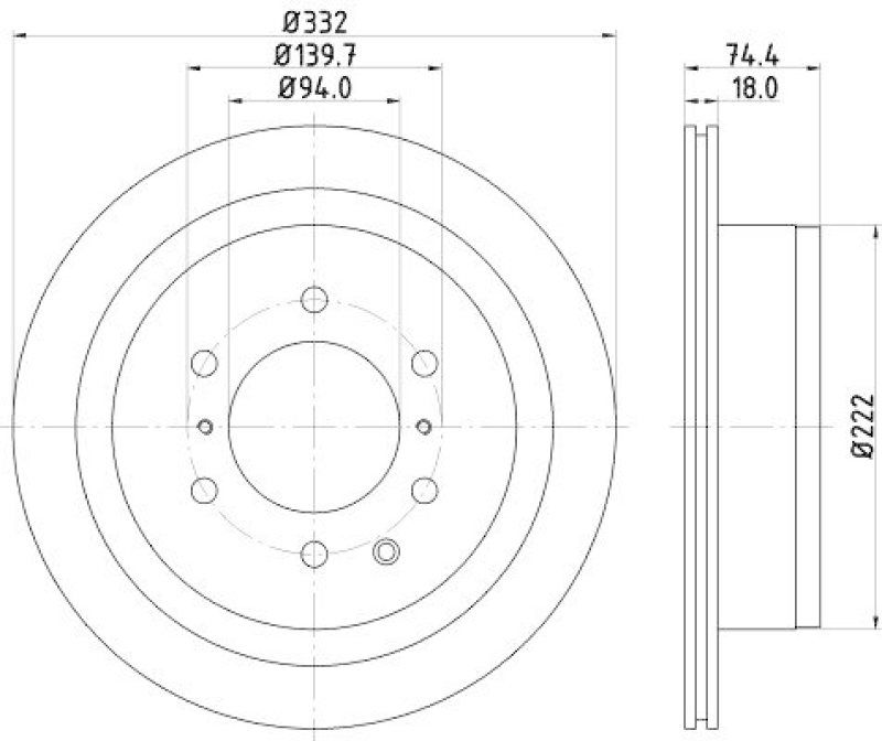 HELLA 8DD 355 119-091 Bremsscheibe f&uuml;r MITSU.