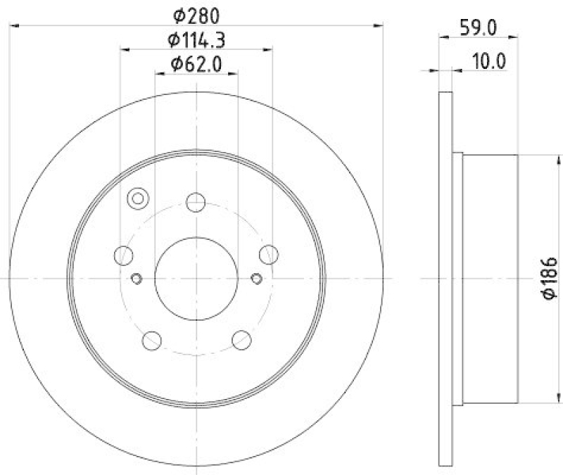 HELLA 8DD 355 119-121 Bremsscheibe für TOYOTA