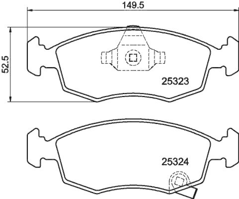 HELLA 8DB 355 016-231 Bremsbelagsatz, Scheibenbremsbelag für LANCIA/FIAT