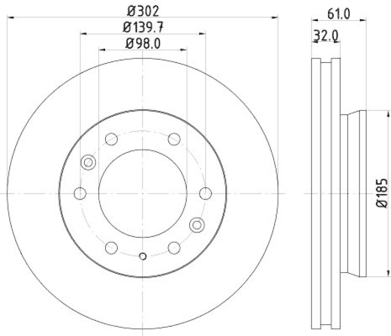 HELLA 8DD 355 119-211 Bremsscheibe f&uuml;r FORD