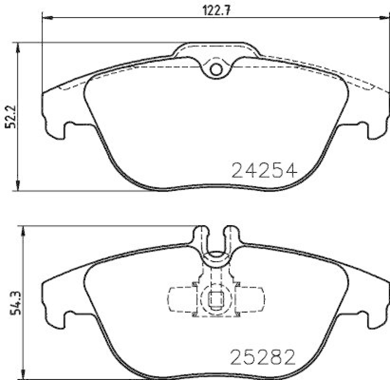 HELLA 8DB 355 016-281 Bremsbelagsatz, Scheibenbremsbelag f&uuml;r MB