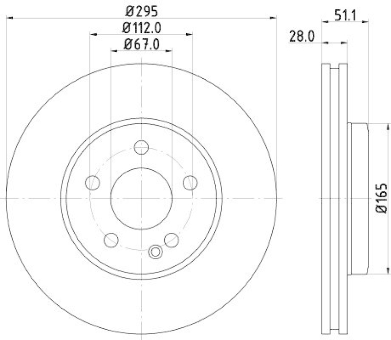HELLA 8DD 355 119-411 Bremsscheibe f&uuml;r MB