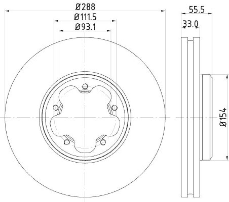 HELLA 8DD 355 120-111 Bremsscheibe f&uuml;r FORD/FORD AUSTRALIA