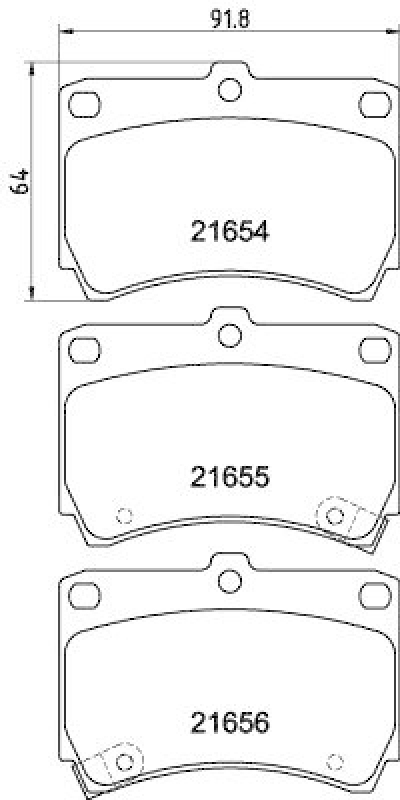 HELLA 8DB 355 016-431 Bremsbelagsatz, Scheibenbremsbelag f&uuml;r MAZDA/KIA