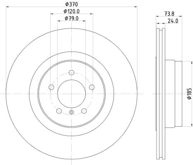 HELLA 8DD 355 120-241 Bremsscheibe f&uuml;r BMW 7 (E65, E66, E67)
