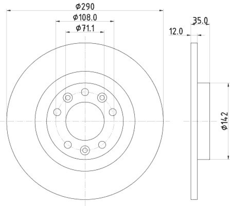HELLA 8DD 355 120-421 Bremsscheibe f&uuml;r P.S.A