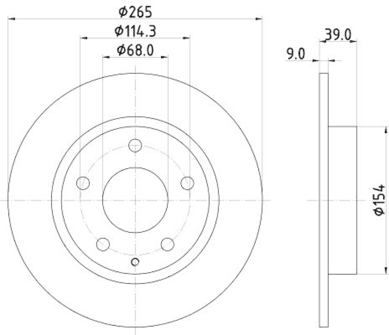 HELLA 8DD 355 120-461 Bremsscheibe f&uuml;r MAZDA