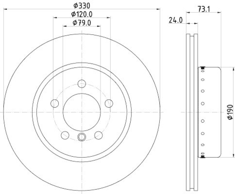HELLA 8DD 355 120-761 Bremsscheibe f&uuml;r BMW Z4 ROADSTER (E89)