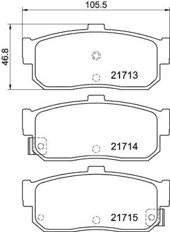 HELLA 8DB 355 016-561 Bremsbelagsatz, Scheibenbremsbelag f&uuml;r NISSAN