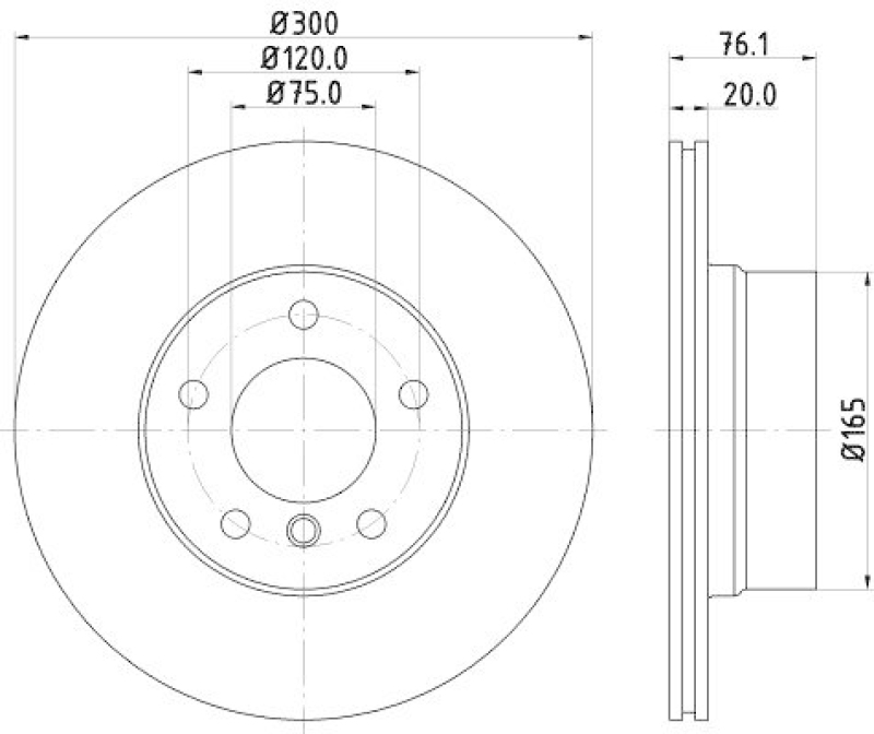 HELLA 8DD 355 120-901 Bremsscheibe f&uuml;r BMW