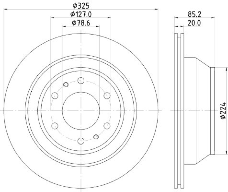 HELLA 8DD 355 122-311 Bremsscheibe f&uuml;r CHEVROLET