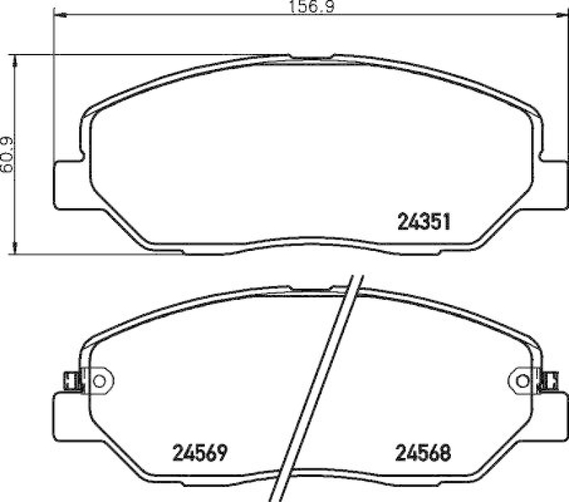HELLA 8DB 355 012-371 Bremsbelagsatz, Scheibenbremsbelag f&uuml;r HYUNDAI/KIA/SSANGYONG