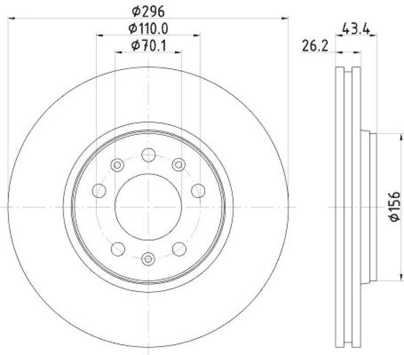 HELLA 8DD 355 122-371 Bremsscheibe f&uuml;r OPEL