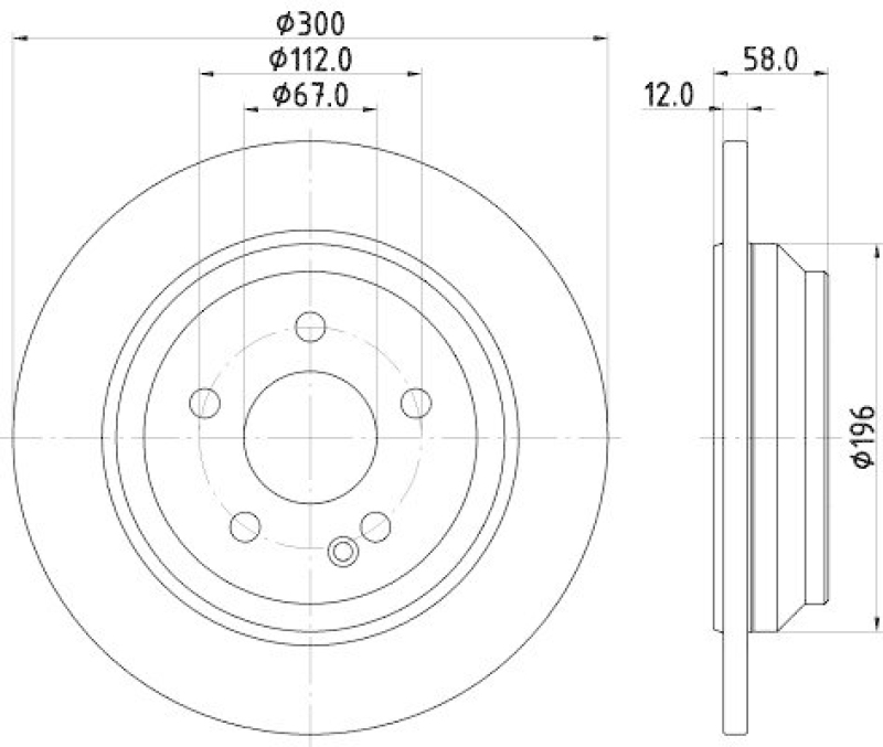 HELLA 8DD 355 122-441 Bremsscheibe f&uuml;r MB