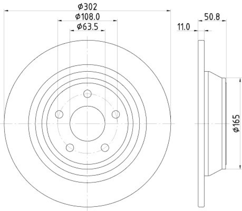 HELLA 8DD 355 122-451 Bremsscheibe f&uuml;r FORD/FORD AUSTRALIA