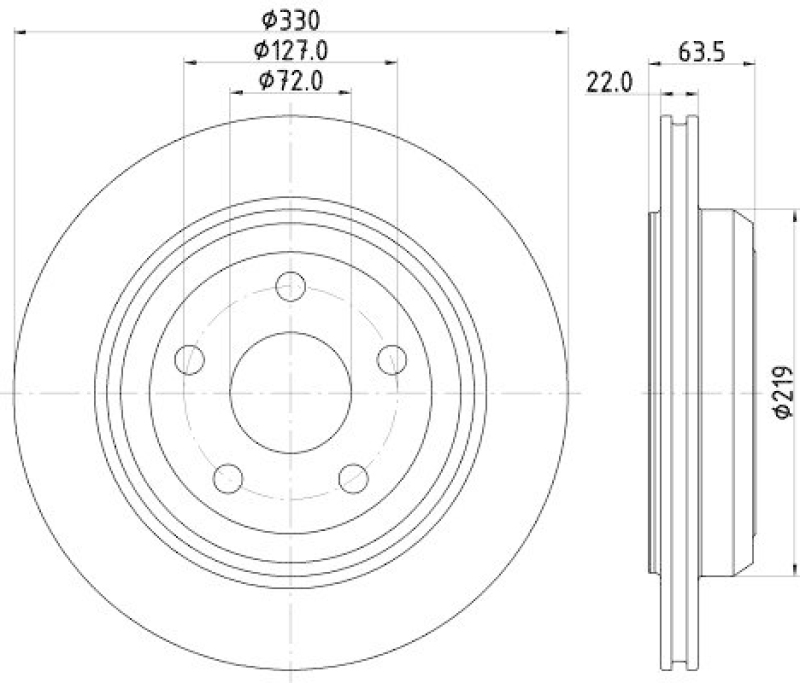 HELLA 8DD 355 122-511 Bremsscheibe f&uuml;r JEEP GRAND CHEROKEE IV
