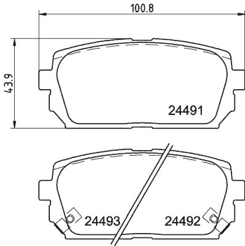 HELLA 8DB 355 012-971 Bremsbelagsatz, Scheibenbremsbelag f&uuml;r KIA
