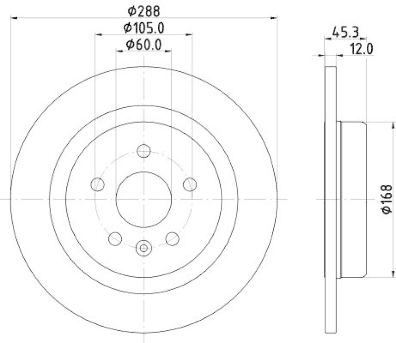 HELLA 8DD 355 122-741 Bremsscheibe f&uuml;r OPEL/VAUXHALL