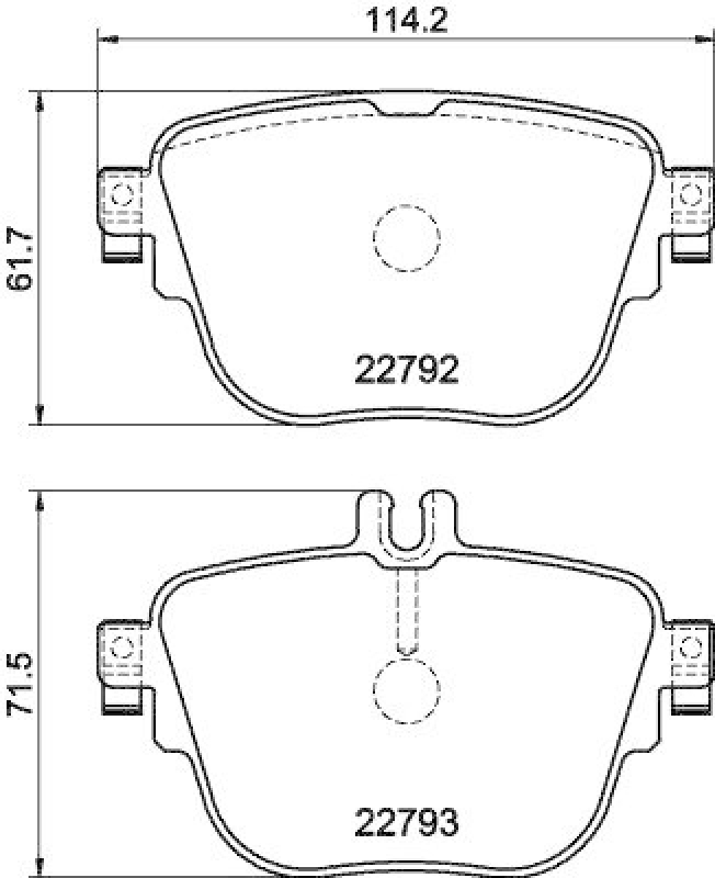 HELLA 8DB 355 032-161 Bremsbelagsatz, Scheibenb