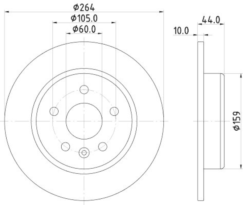 HELLA 8DD 355 122-751 Bremsscheibe f&uuml;r OPEL/VAUXHALL