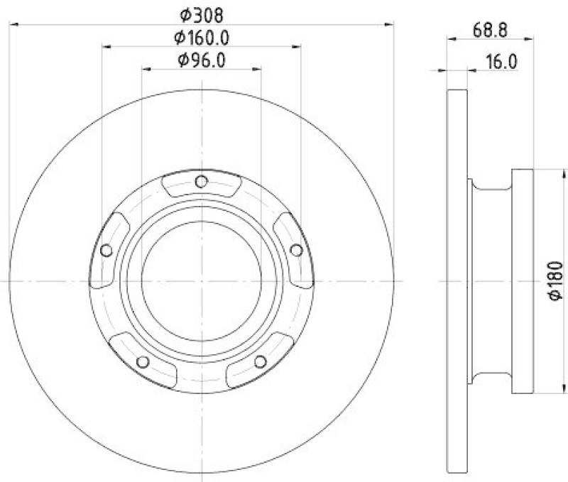 HELLA 8DD 355 122-761 Bremsscheibe f&uuml;r FORD