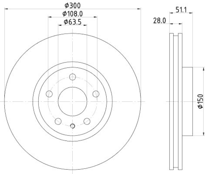 HELLA 8DD 355 123-161 Bremsscheibe f&uuml;r FORD/FORD AUSTRALIA
