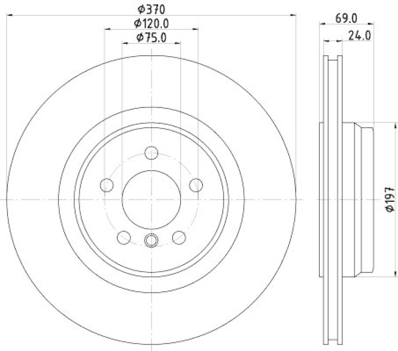 HELLA 8DD 355 125-091 Bremsscheibe