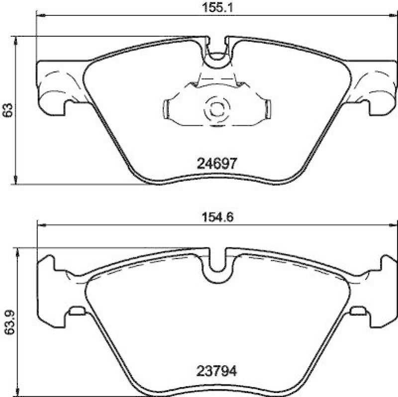 HELLA 8DB 355 014-351 Bremsbelagsatz, Scheibenbremsbelag f&uuml;r BMW