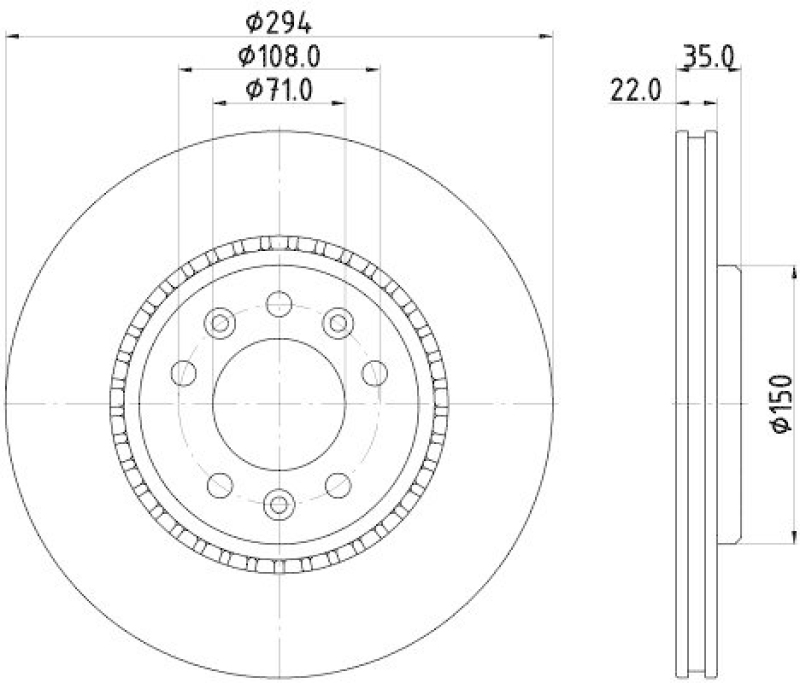 HELLA 8DD 355 125-401 Bremsscheibe f&uuml;r P.S.A/TOYOTA