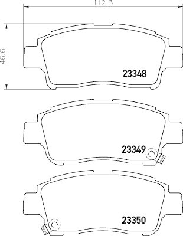HELLA 8DB 355 017-071 Bremsbelagsatz, Scheibenbremsbelag für TOYOTA