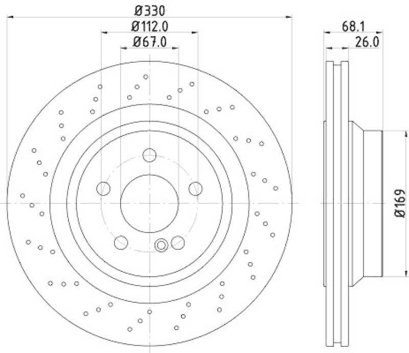 HELLA 8DD 355 126-401 Bremsscheibe