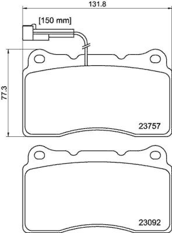 HELLA 8DB 355 014-731 Bremsbelagsatz, Scheibenbremsbelag für ALFA/LANCIA
