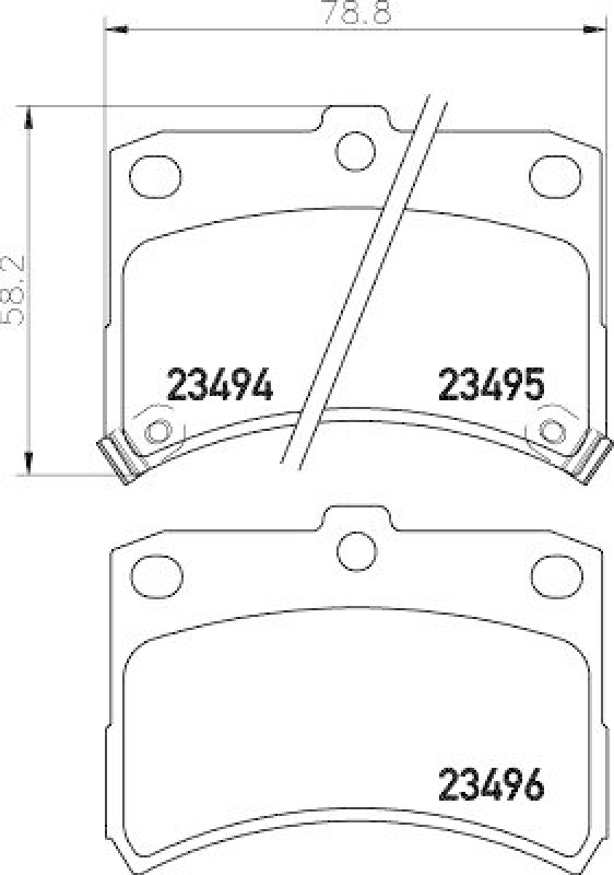 HELLA 8DB 355 017-121 Bremsbelagsatz, Scheibenbremsbelag f&uuml;r DAIHATSU