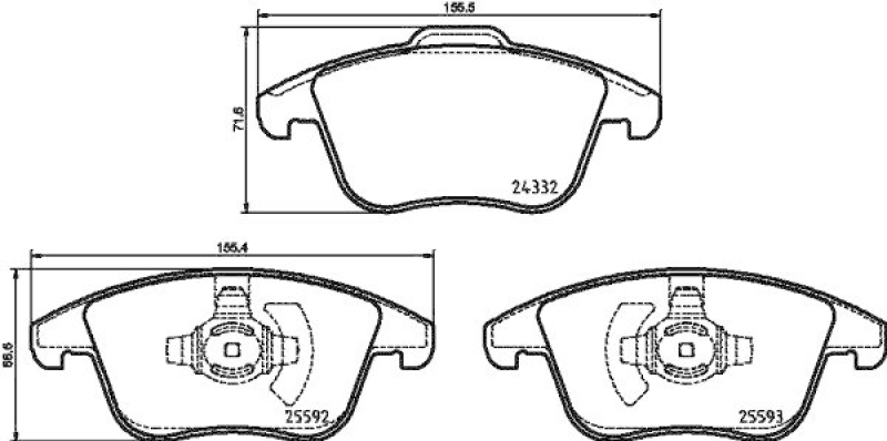 HELLA 8DB 355 037-781 Scheibenbremsbelagsatz