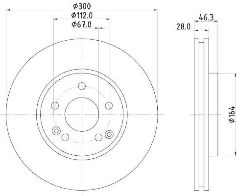 HELLA 8DD 355 127-561 Bremsscheibe f&uuml;r MB/CHRYSLER