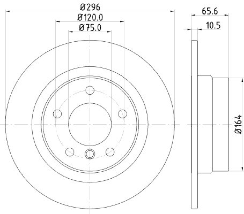 HELLA 8DD 355 128-371 Bremsscheibe f&uuml;r BMW