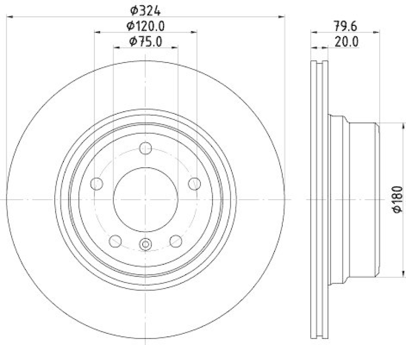 HELLA 8DD 355 128-531 Bremsscheibe f&uuml;r BMW/SSANGYONG