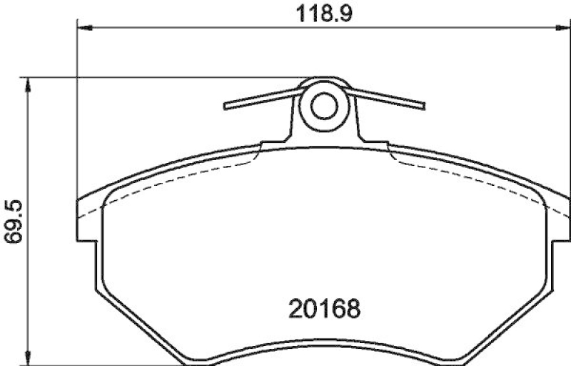HELLA 8DB 355 017-901 Bremsbelagsatz, Scheibenbremsbelag für VW/AUDI/SEAT